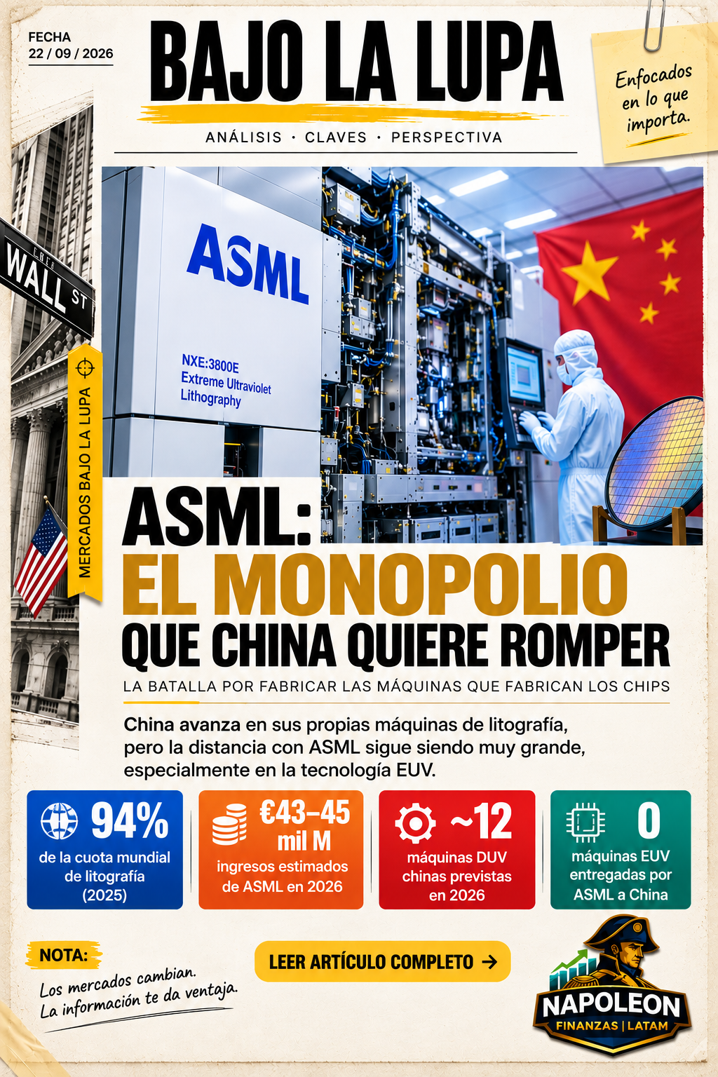 ASML: el monopolio que China quiere romper — Bajo la Lupa